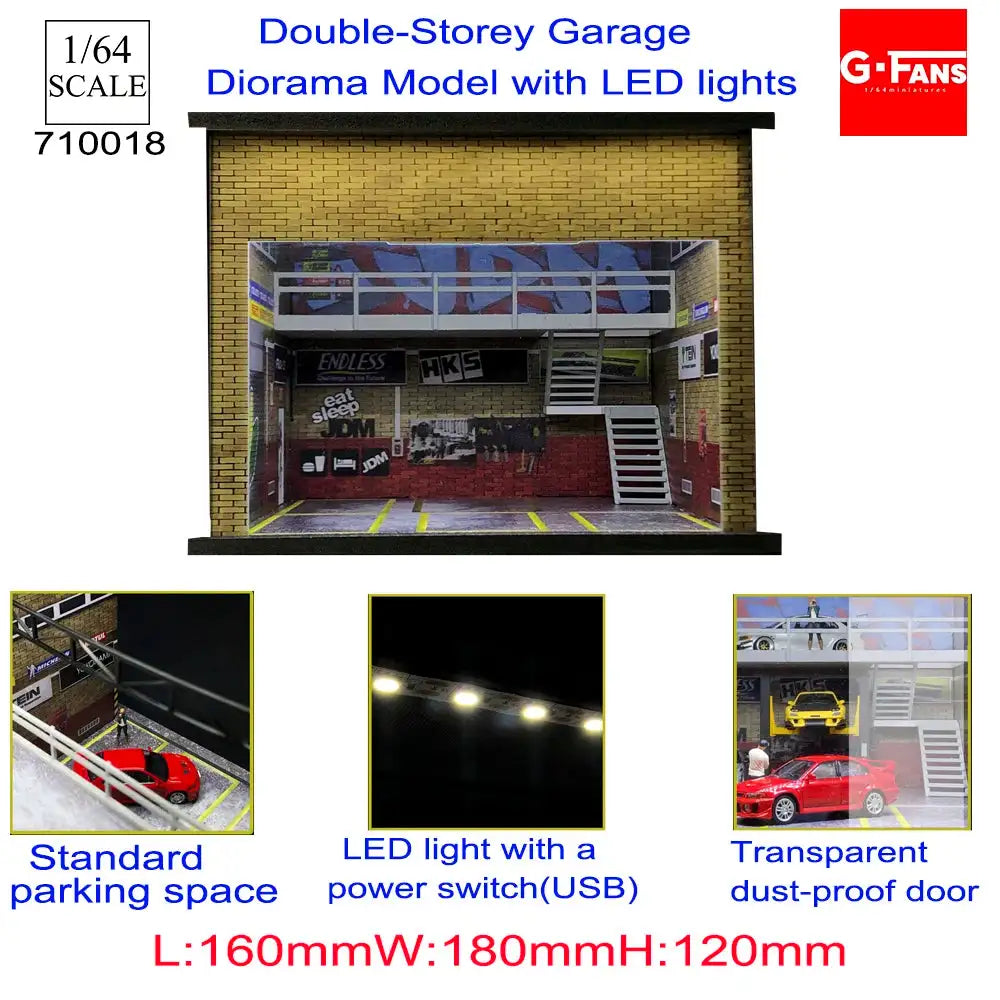GFans 1:64 Diorama Car Garage &ndash; LED Lights Display 710018