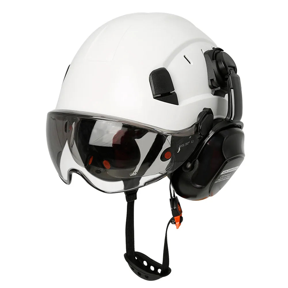 CE Construction Safety Helmet &ndash; Integrated Visor and Earmuffs for Maximum Protection