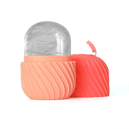Ice Face Roller Beauty Massage Silicone Mold for Eye Puffiness &amp; Pore Reduction pink