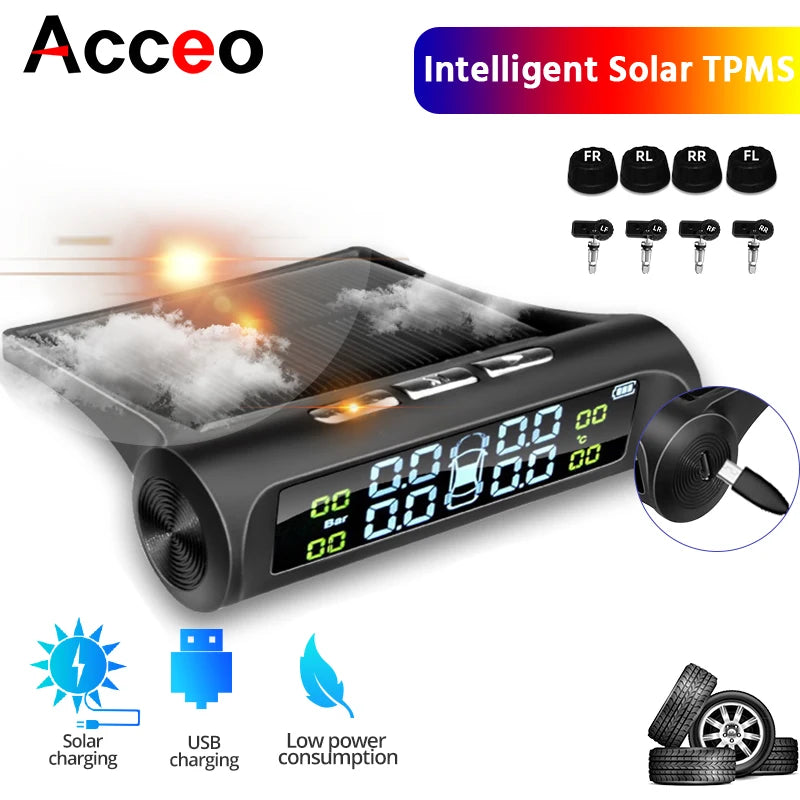 ACCEO Intelligent TPMS - Solar Tire Pressure Alarm
