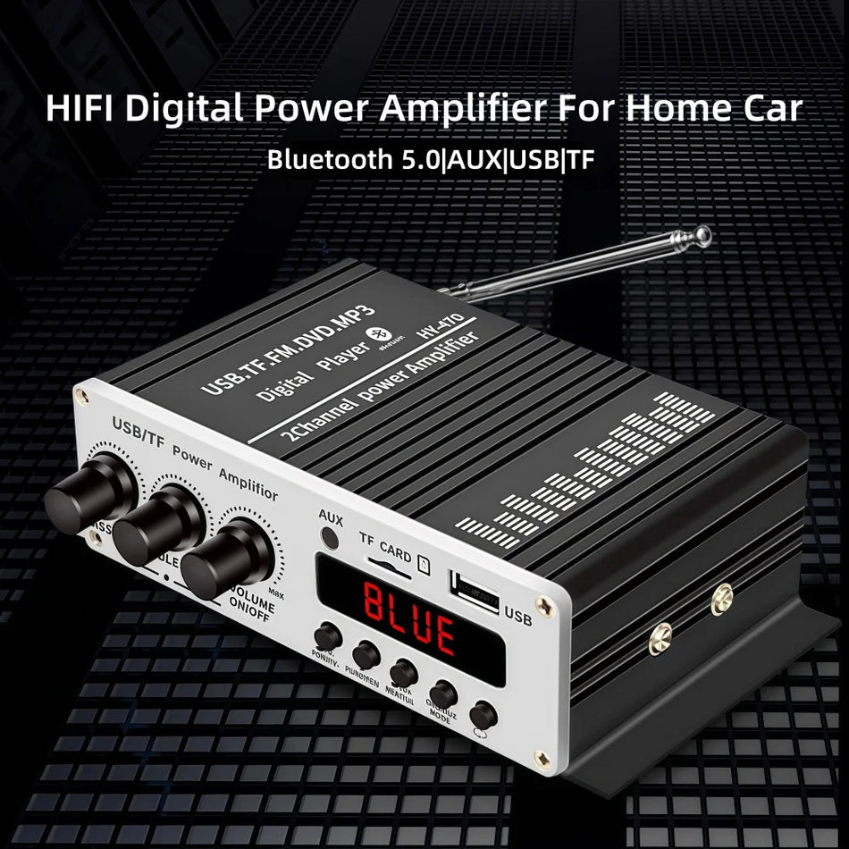 Ενισχυτής Αυτοκινήτου KUERL HY-470BT με Bluetooth 5.0 Αλουμινένιο Κέλυφος 20W-120W