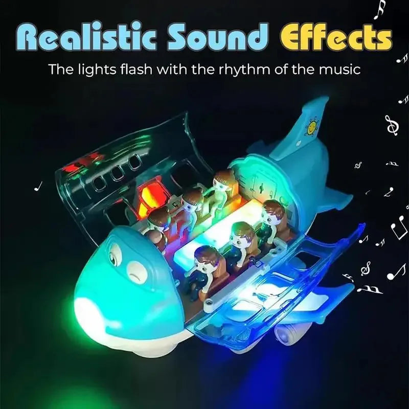 360 Degree Rotating Airplane Model &ndash; Interactive Light and Music Action
