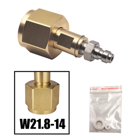 CO2 Tank CGA320 Fitting 8mm Quick Disconnect - Solid Copper W21.8 Male