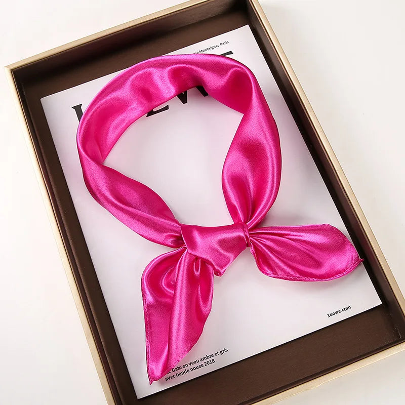 New Solid 60x60cm Square Scarf &ndash; Premium Imitation Silk for Stylish Versatility