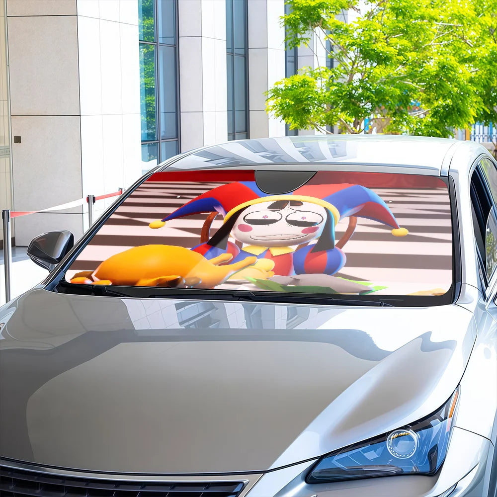 Funny D-Digital-Circus Colourful Car SunShade - UV Protection Windshield Cover