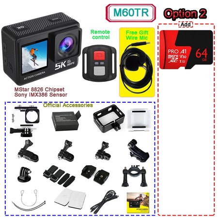 HUAFANT Action Camera &ndash; 5K Ultra-HD with Dual Screens M60TR Option 2