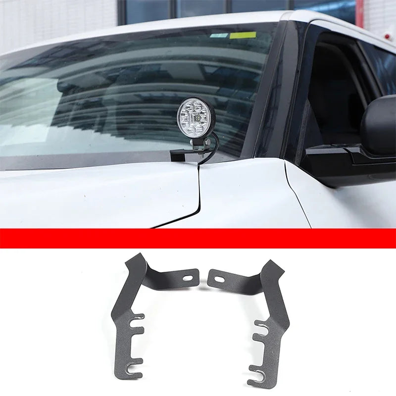 2Pcs Soporte de Foco de Capó Negro de Acero al Carbono para Toyota