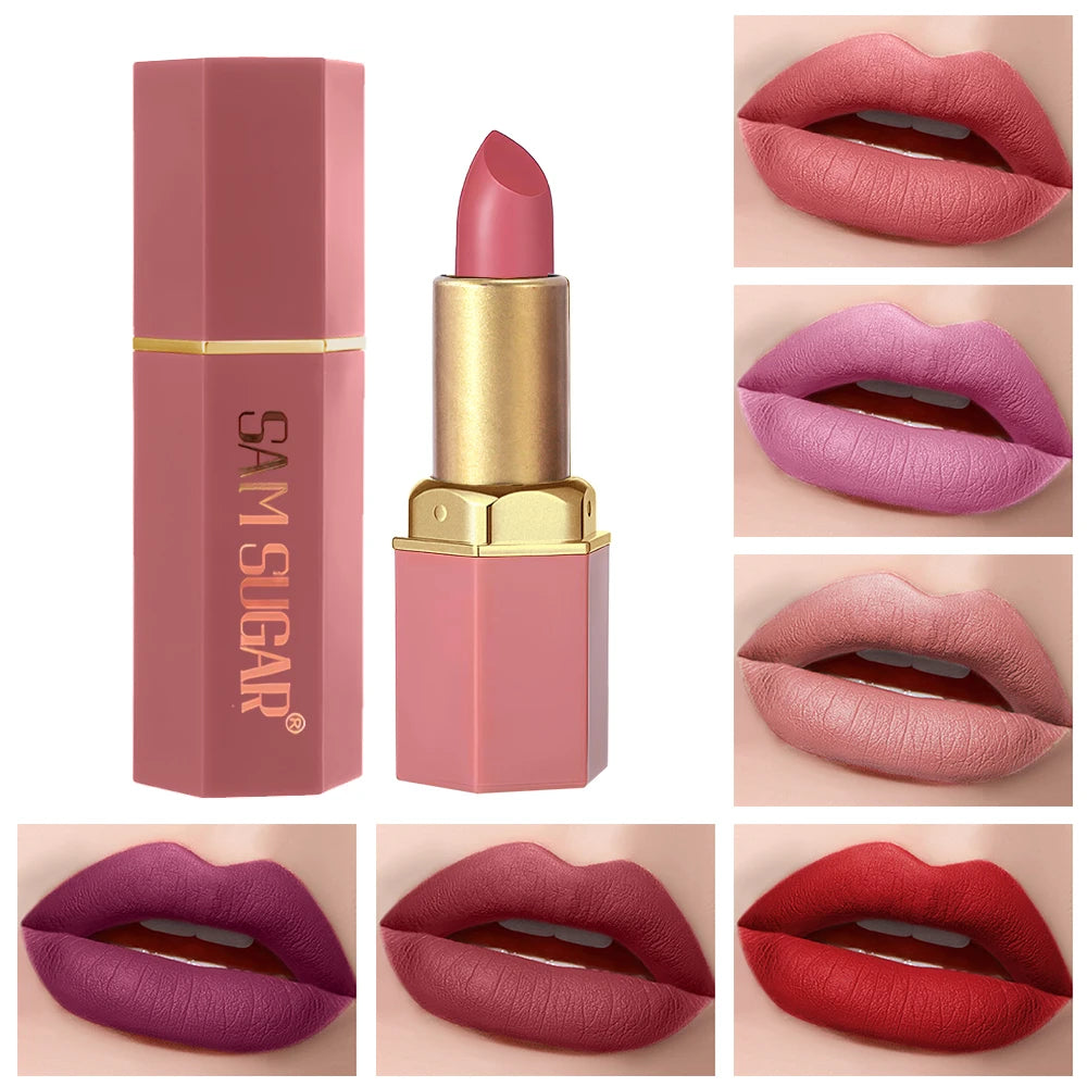 SAM SUGAR Matte Velvet Lipstick Set with Pearlescent Glitter