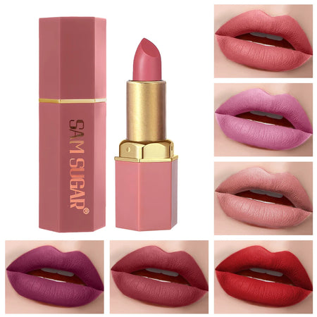 SAM SUGAR Matte Velvet Lipstick Set with Pearlescent Glitter