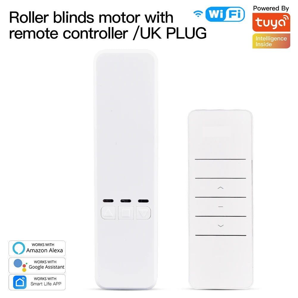 MOES Smart WiFi Motorised Chain Roller Blinds with Remote Control with UK Adapater