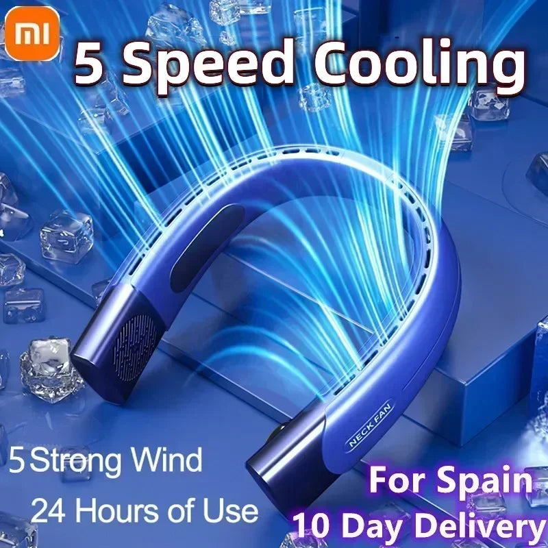 🟠 Xiaomi 6000mah Hanging Neck Fan Φορητό κλιματιστικό τύπος-C USB επαναφορτιζόμενο ψυγείο αέρα 5 ταχύτητας ηλεκτρικός ανεμιστήρας για αθλητισμό