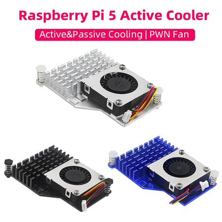 Raspberry Pi 5 Active Cooler &ndash; PWM Speed Adjustable Fan with Aluminum Heatsink