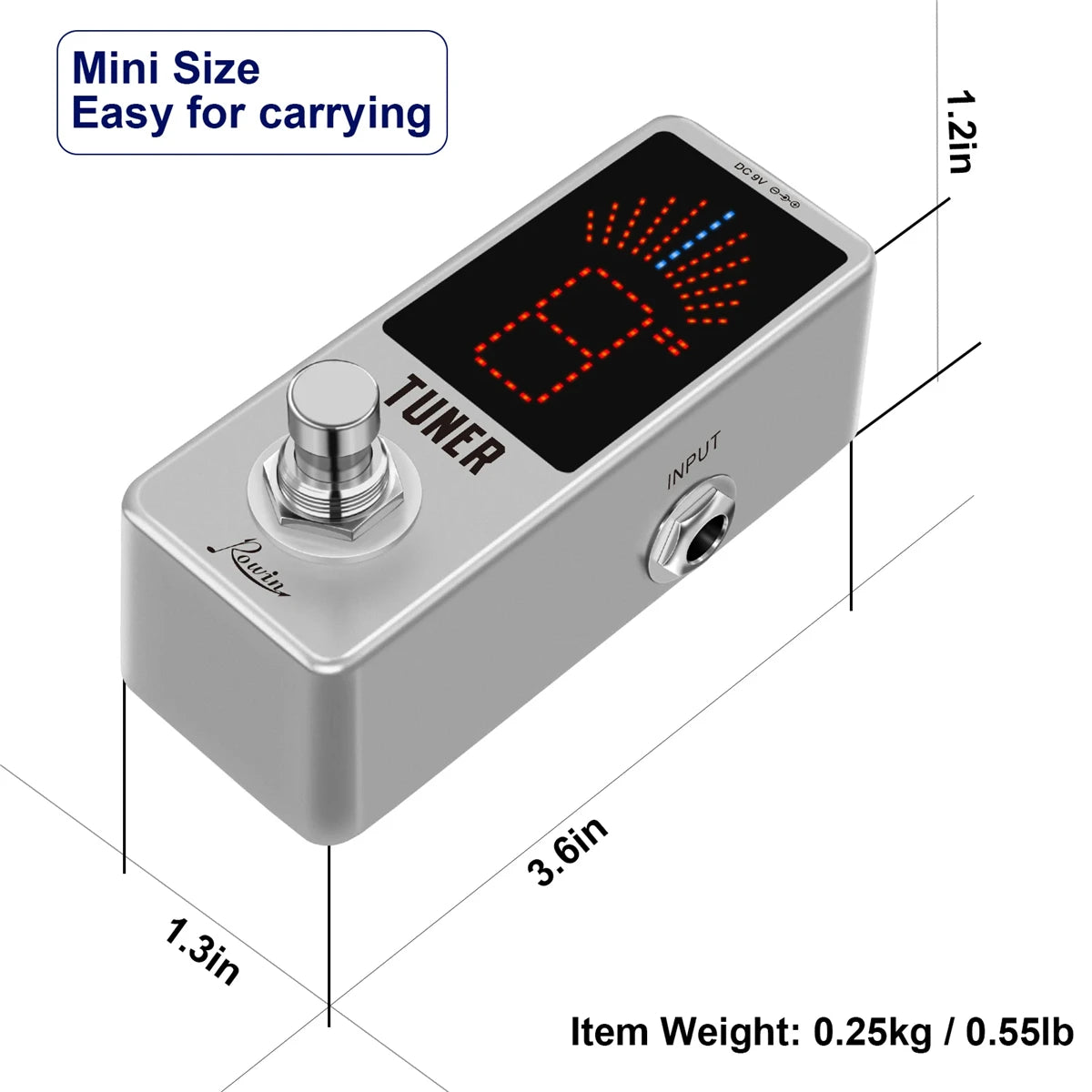 guitar tuning pedals Guitar Tuner Pedal Rowin LT-910 Zinc Alloy High Precision Guitar Chromatic Tuner Pedals For Electric Guitars Accessories – InterCyprus Trading Ltd