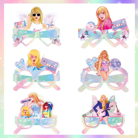 Taylor Swift Birthday Party Decorations - Complete Tableware &amp; Supplies eyewear-6pcs