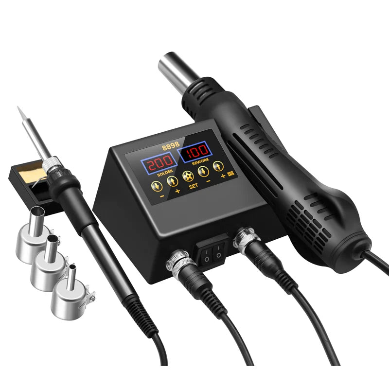 8898 SMD Rework Soldering Station 2 In 1 &ndash; LCD Display