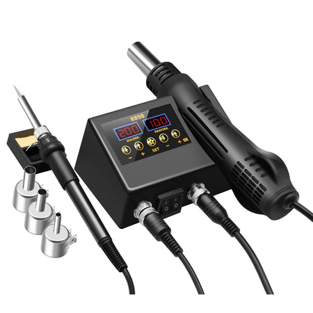 8898 SMD Rework Soldering Station 2 In 1 &ndash; LCD Display