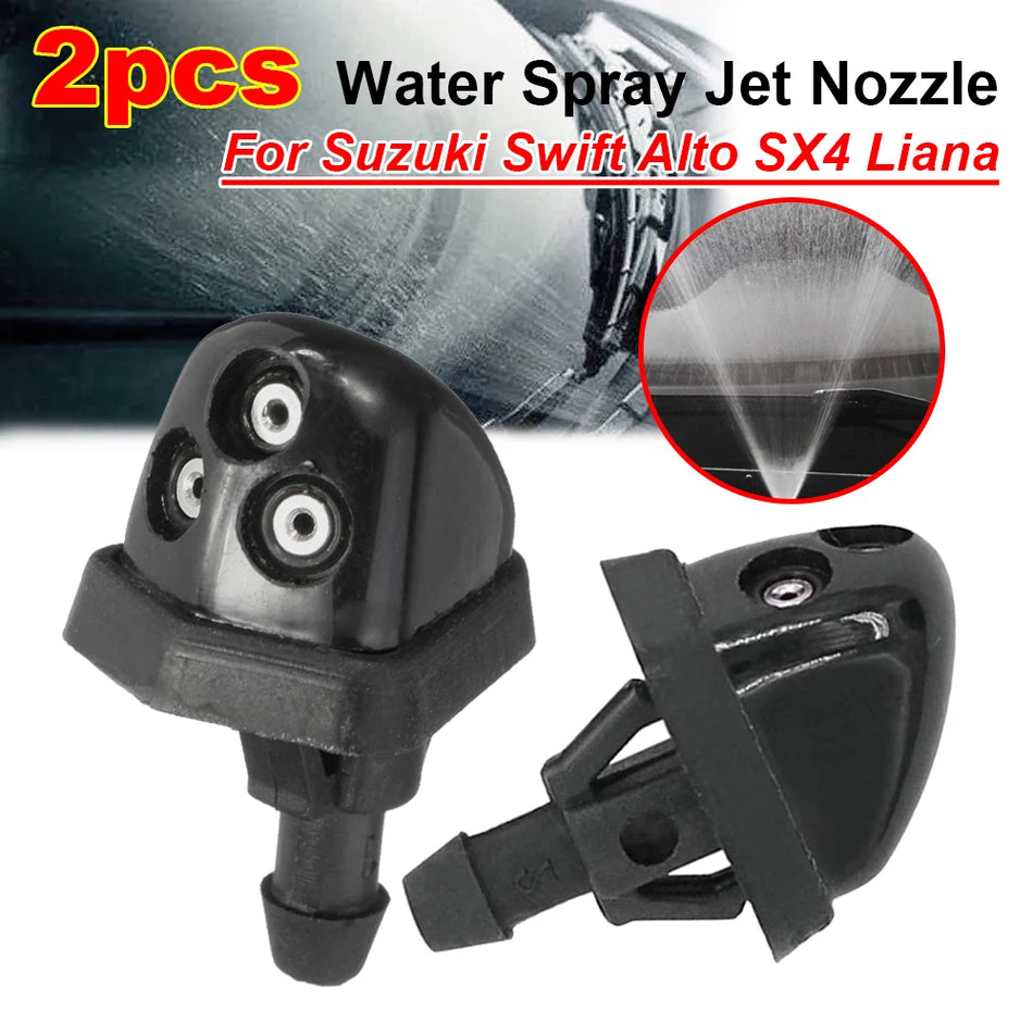 Water Spray Jet Nozzle for Suzuki Swift SX4 Grand Vitara, Black, 40 By 21 By 15 Mm Windscreen Wiper Replacement
