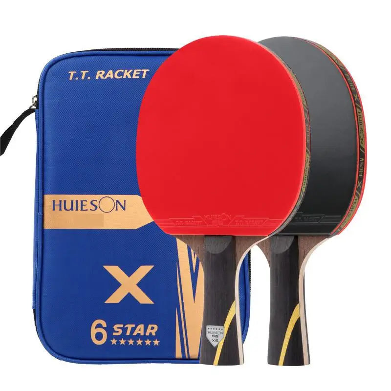 Set di 2 racchette da ping pong Huieson 6 stelle in carbonio