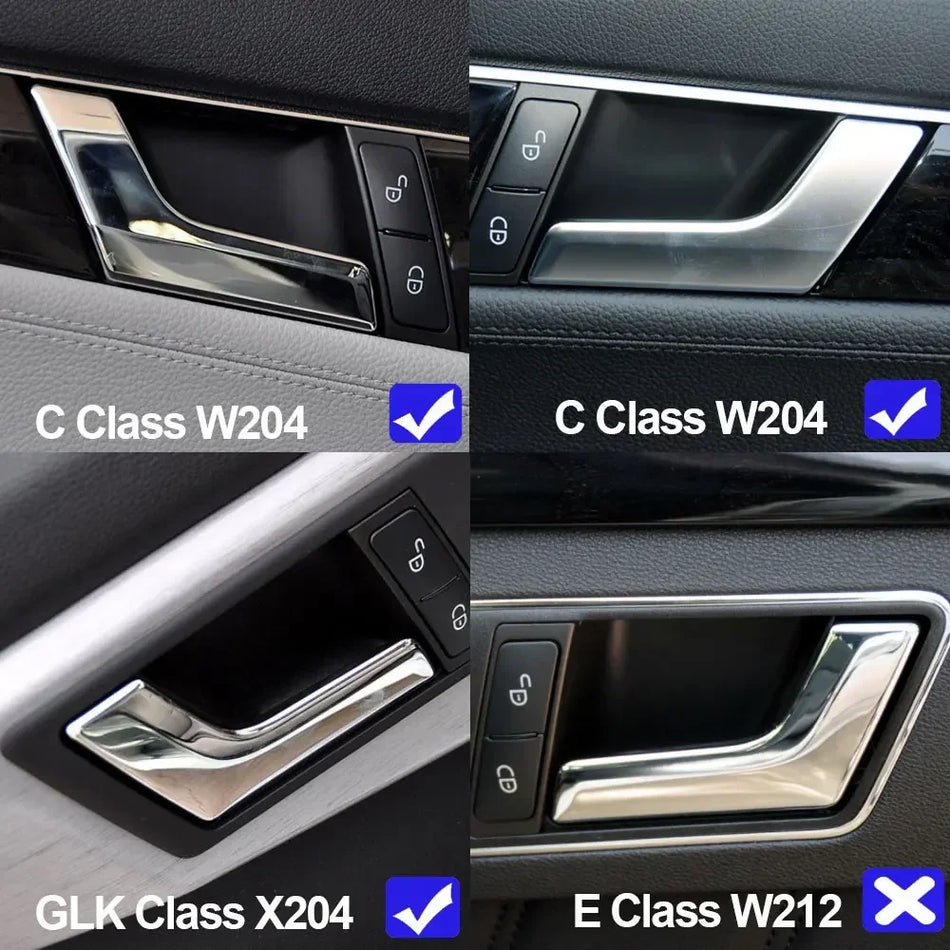 Interiérové dveřní kliky matný chrom pro Mercedes-Benz X204 W204 GLK250 třída C