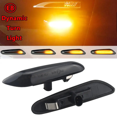 Smoke Lens Dynamic Flowing LED Turn Signal Side Marker Light Blinker Lamp For BMW E90 E91 E92 E93 E60 E87 E82 E46 Accessories by InterCyprus Trading Ltd