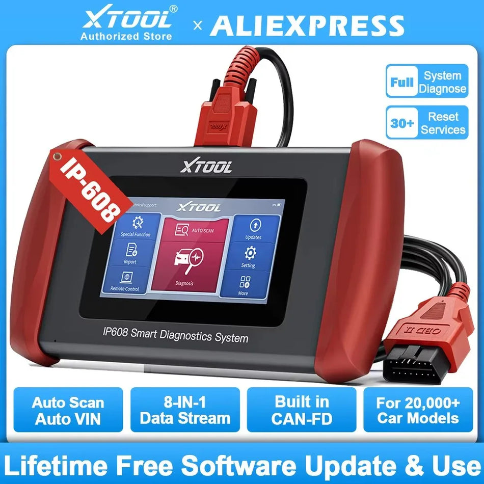 IP608 Auto-Diagnosetool Vollsystem-Scanner mit TPMS-Rücksetzung, Lebenslange Updates
