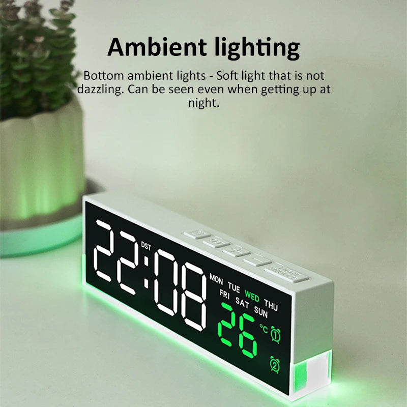 Digital LED Alarm Clock &ndash; Dual Alarm with Mood Lighting