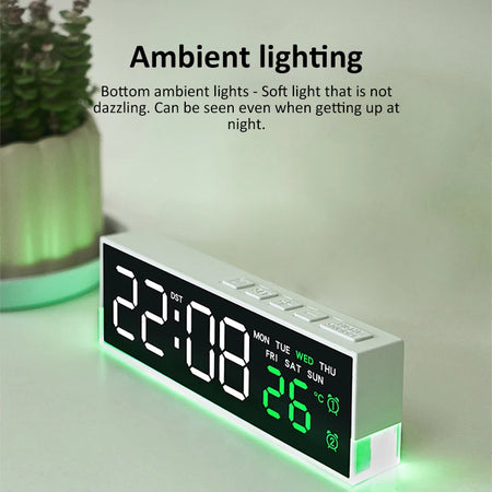 Digital LED Alarm Clock &ndash; Dual Alarm with Mood Lighting