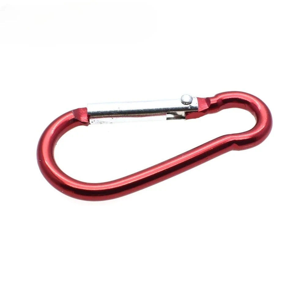 Aluminum Alloy Gourd Shaped Model 5 Outdoor Safety Spring Hook Carabiner with LED Light for Climbing Water Bottle Backpack 5PCS big red