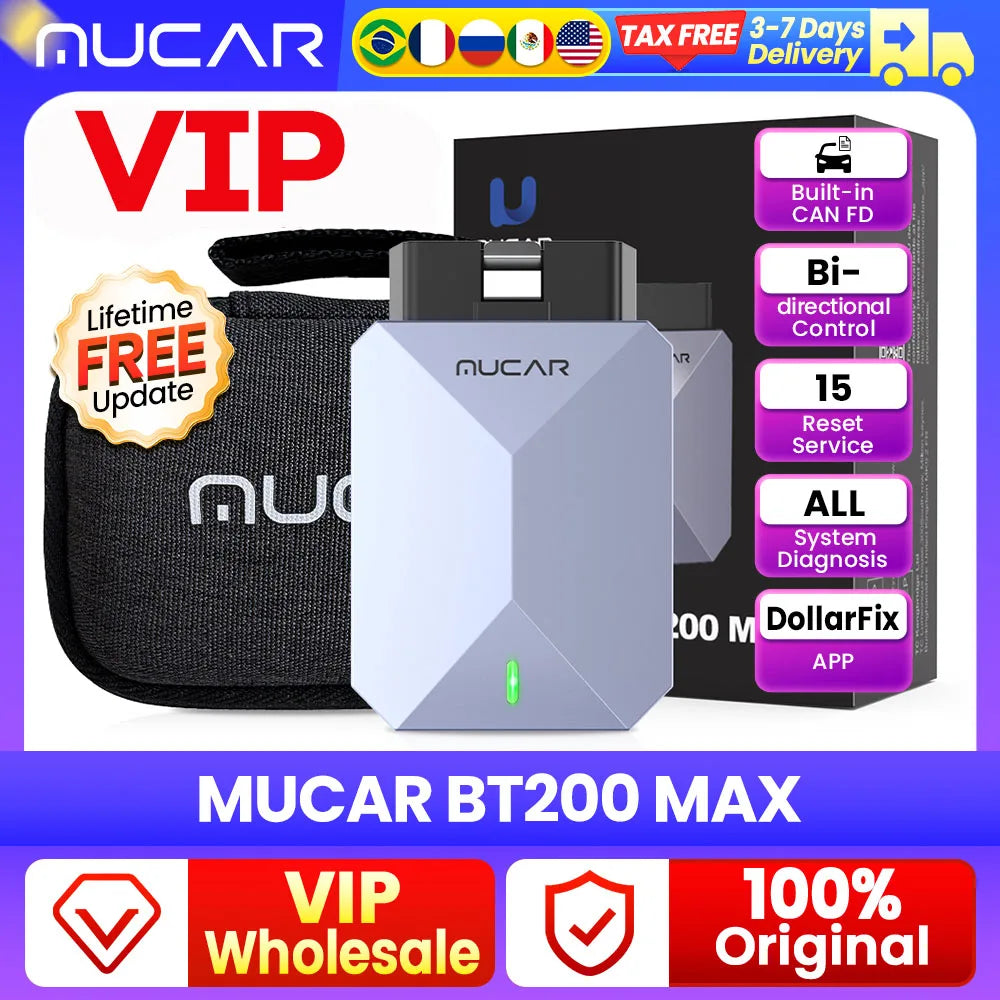MUCAR BT200 MAX OBD2 Scanner - Bidirectional CANFD Plus