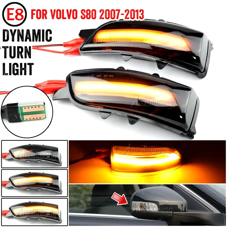 Dynamic LED Wing Mirror Turn Signal Light For Volvo S40 S60 S80 C30 V50 V70 by InterCyprus Trading Ltd