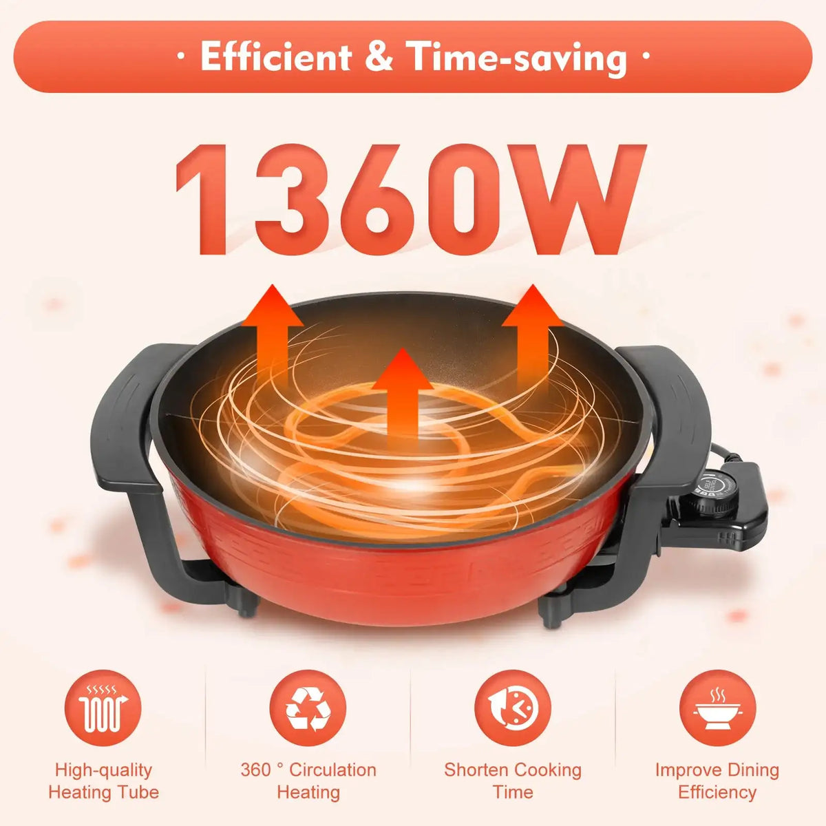 1360W Electric Hot Pot &ndash; Large 6L Capacity For Gatherings