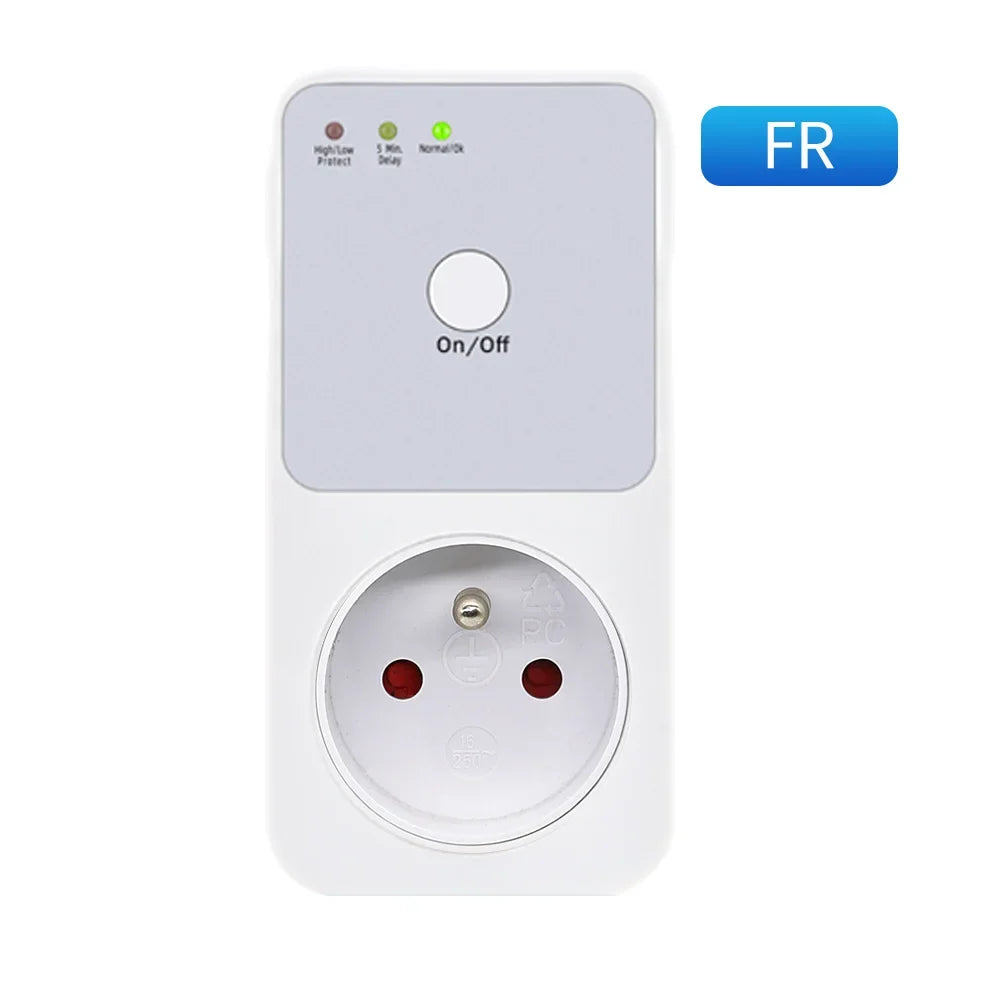 220V Digital Automatic Voltage Protector Socket - Auto Timer FR PLUG