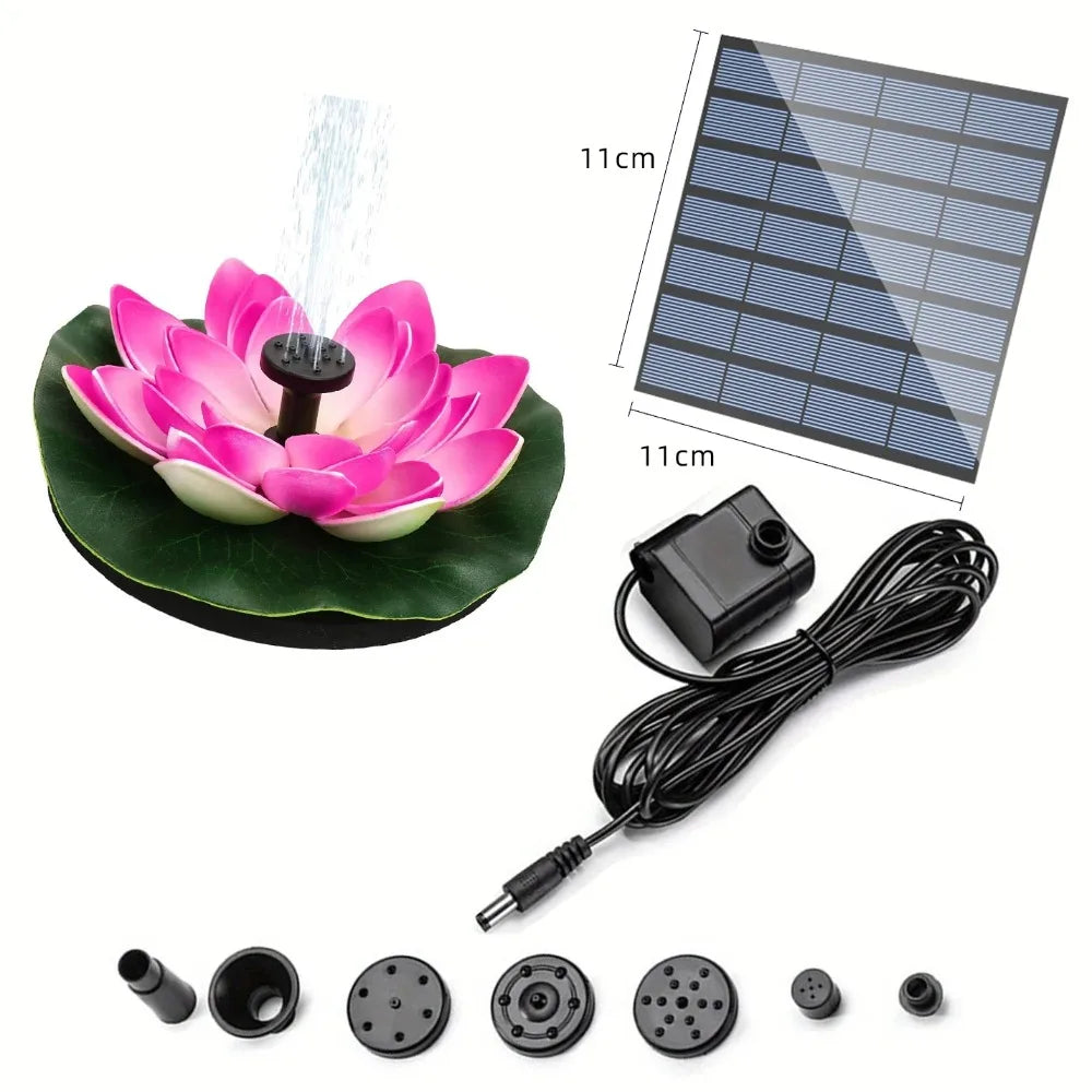 1.2W Mini Lotus Solar Fountain &ndash; Floating Solar Pond Decor Rose Red