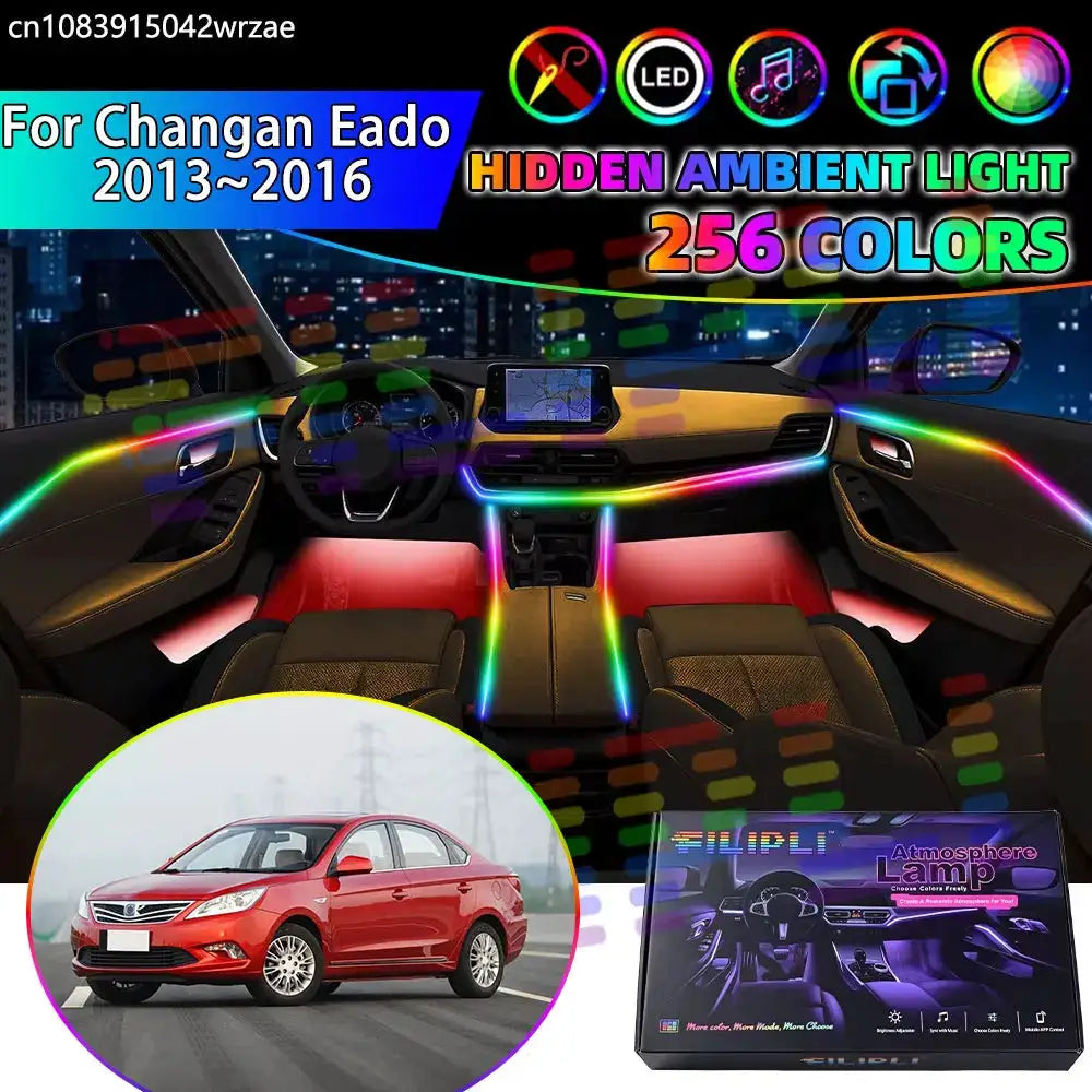 For Changan Eado 2013~2016 MK1 2014 2015 RGB Car Interior Ambient Lights Strips Breathing Lighting Kit App Control LED strips by InterCyprus Trading Ltd