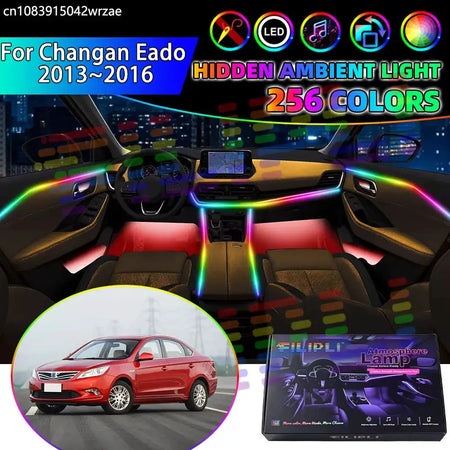 For Changan Eado 2013~2016 MK1 2014 2015 RGB Car Interior Ambient Lights Strips Breathing Lighting Kit App Control LED strips by InterCyprus Trading Ltd