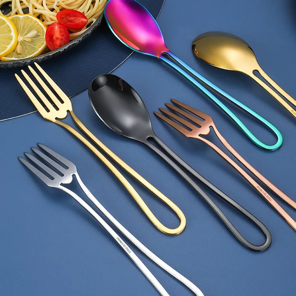 4Pcs Hollowed Out Handle Dinnerware Set &ndash; Eco-Friendly Stainless Steel Flatware