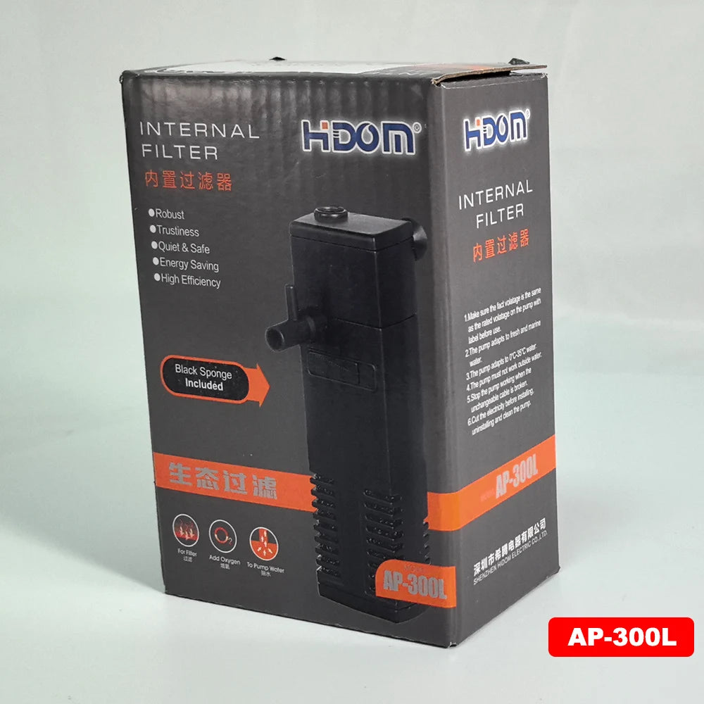 Low Level Water Submersible Filter Pump &ndash; Superior Filtration And Vertical Oxygenation For 40L To 250L Tanks AP-300L 3W / EU Plug
