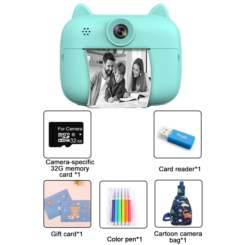 Kids Digital Video Camera For Girls Boys &ndash; Dual Cameras Blue-with bag