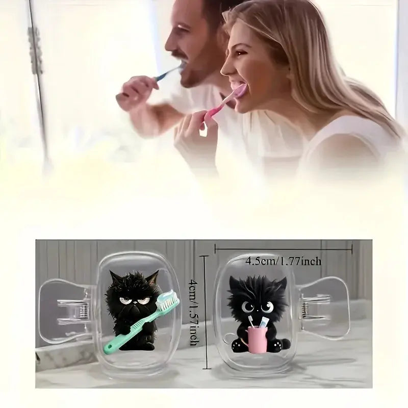 4pcs cute cat toothbrush head cover, family, business travel, outdoor travel essential bathroom accessories, storage solutions by InterCyprus Trading Ltd