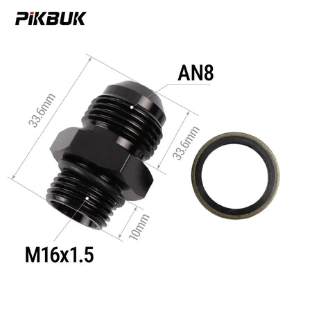 PIKBUK Aluminum AN8 Male to M10x1 M12/14/16/18x1.5 Adapter Flare Fitting Auto Hose Fitting Male Oil Cooler Fitting by InterCyprus Trading Ltd