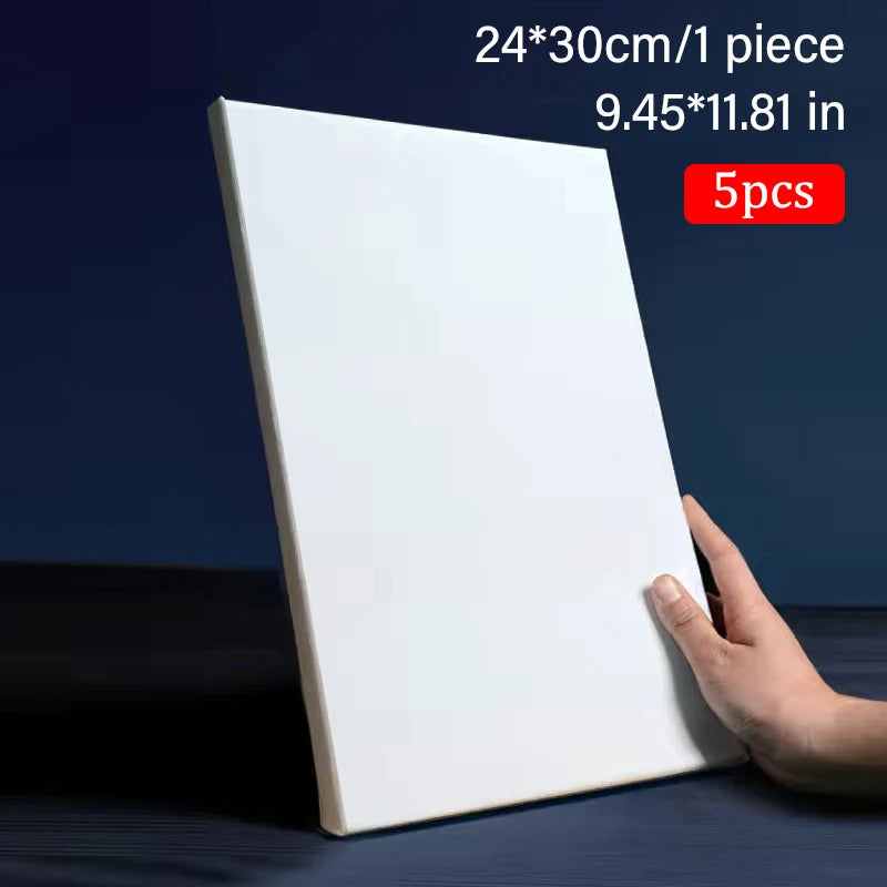 Blank Square Canvas Set &ndash; Cotton Canvas Ready To Paint 5pcs 24x30cm 9x12in