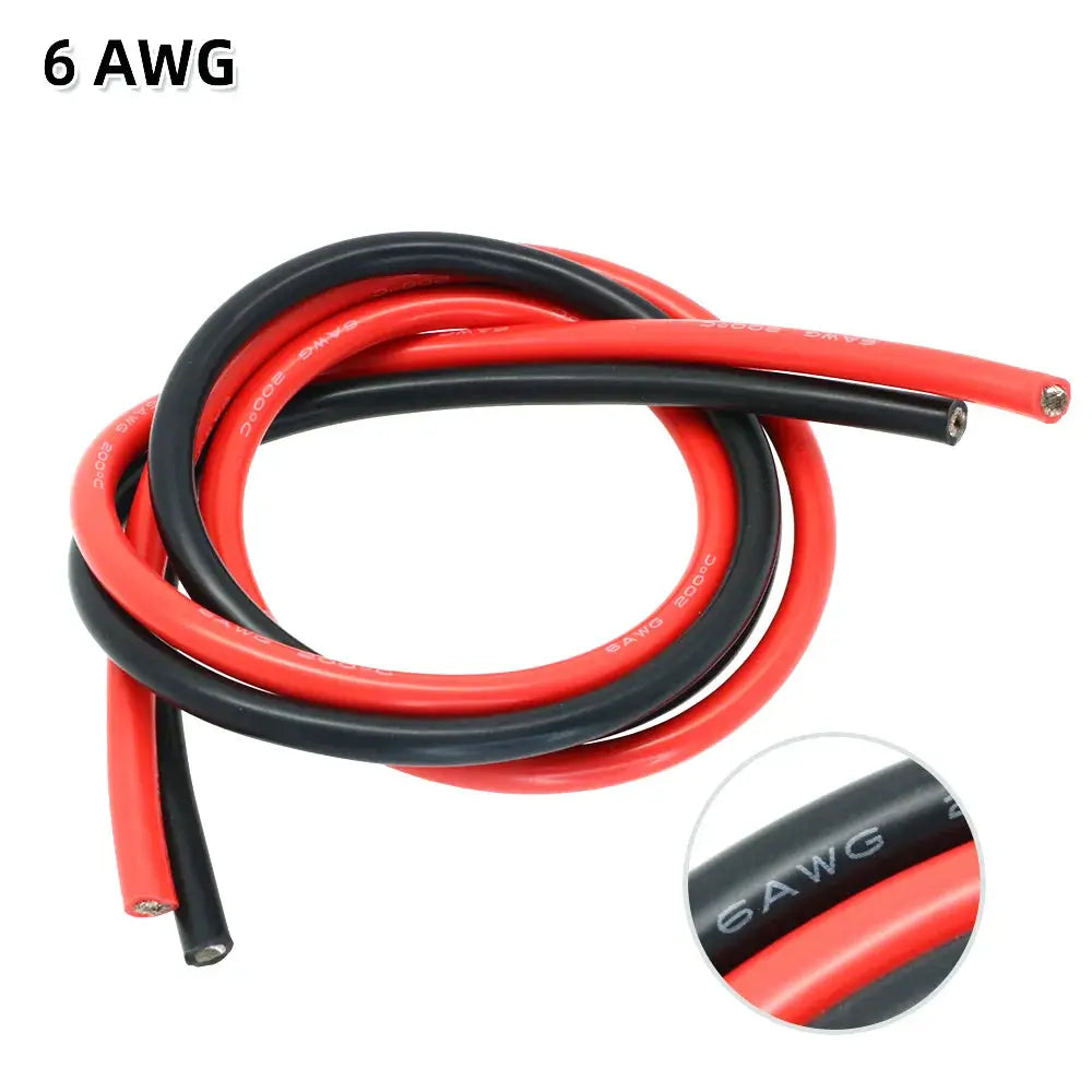 2 Meter Silicon Wire 8 10 12 14 16 18 20 22AWG Heatproof Soft Silicone Silica Gel Wire Cable (1Meter Red+1Meter Black) ) by InterCyprus Trading Ltd