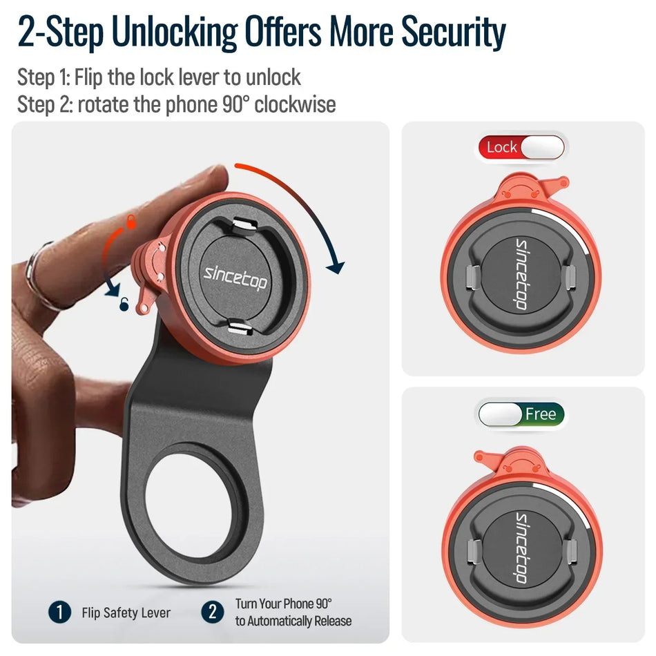 Aluminium Cykeltelefonhållare med Snabblås för MTB och Landsvägscykel Styrrörsfäste