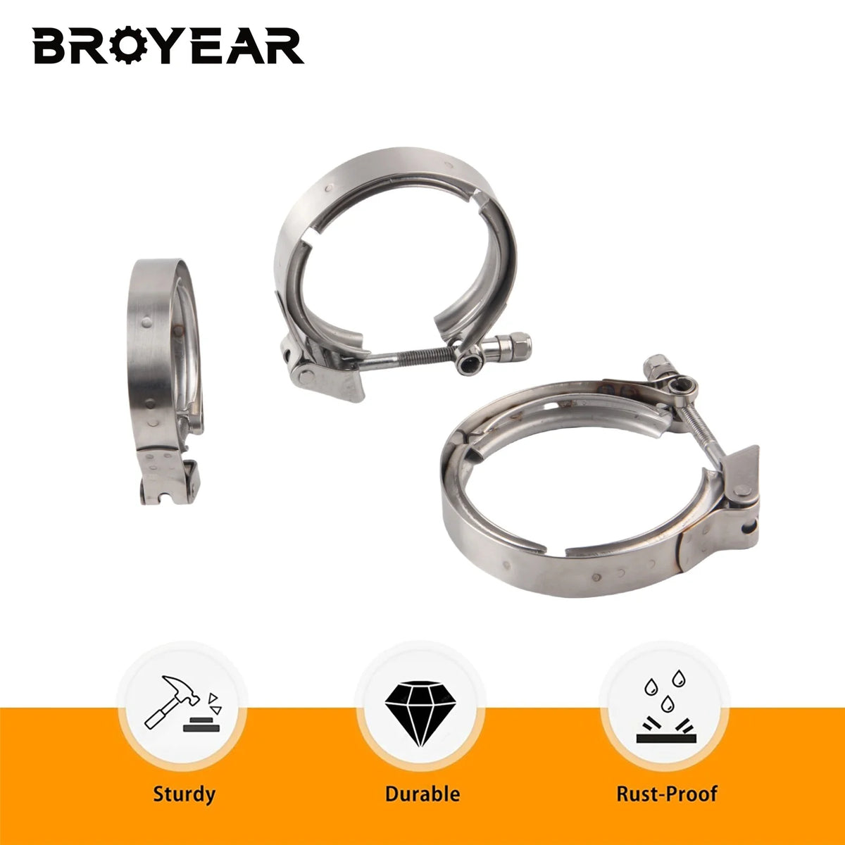 Quick Release V Band Clamp Made Of 304 Stainless Steel For Turbo Exhaust Pipe by InterCyprus Trading Ltd