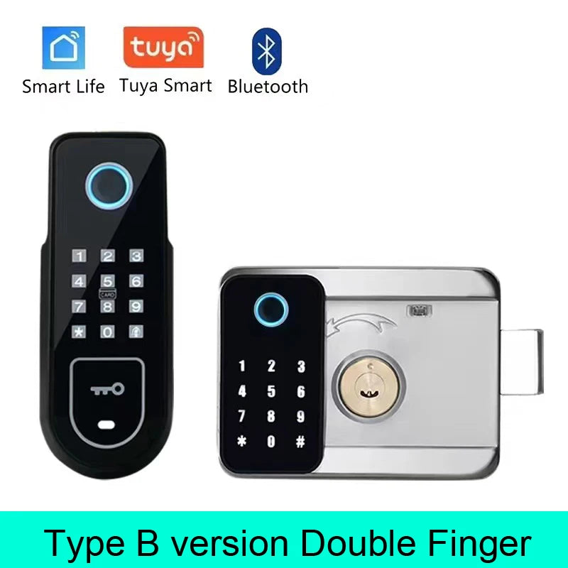 Bluetooth Tuya App Fingerprint Smart Door Lock | Secure, Smart, and Convenient Access double-fingerprint