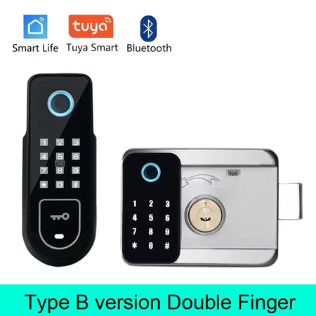 Bluetooth Tuya App Fingerprint Smart Door Lock | Secure, Smart, and Convenient Access double-fingerprint