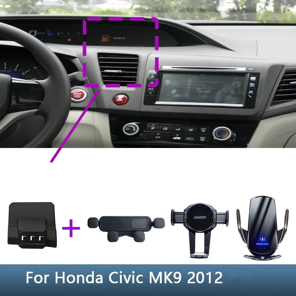 Honda Civic MK9 2012 Trådlös Laddning Bil Telefonhållare