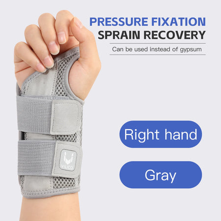 Wrist Guard with Thumb Protection &ndash; Adjustable for Joint Pain Gray - Right Hand / L/XL