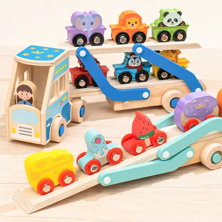 Wooden Double-Decker Truck BZS00654 &ndash; Montessori Toy