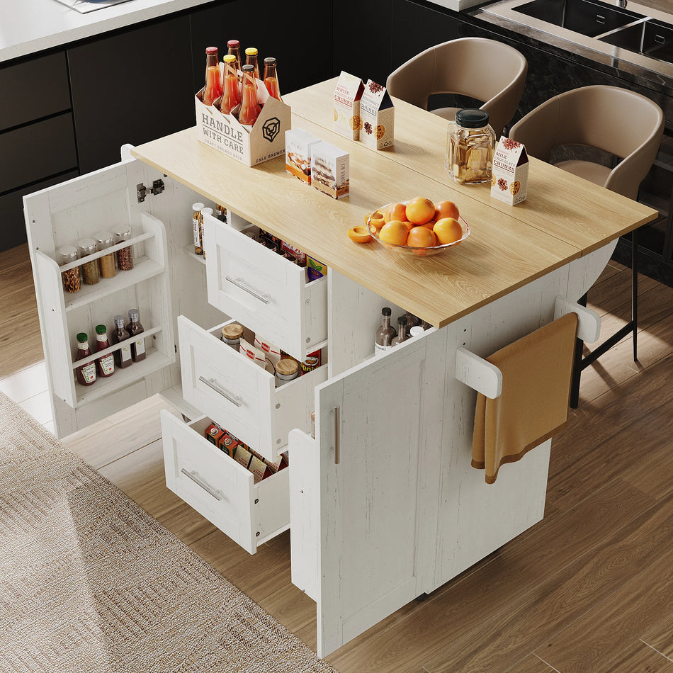 Kitchen Island With Removable Partitions And Casters